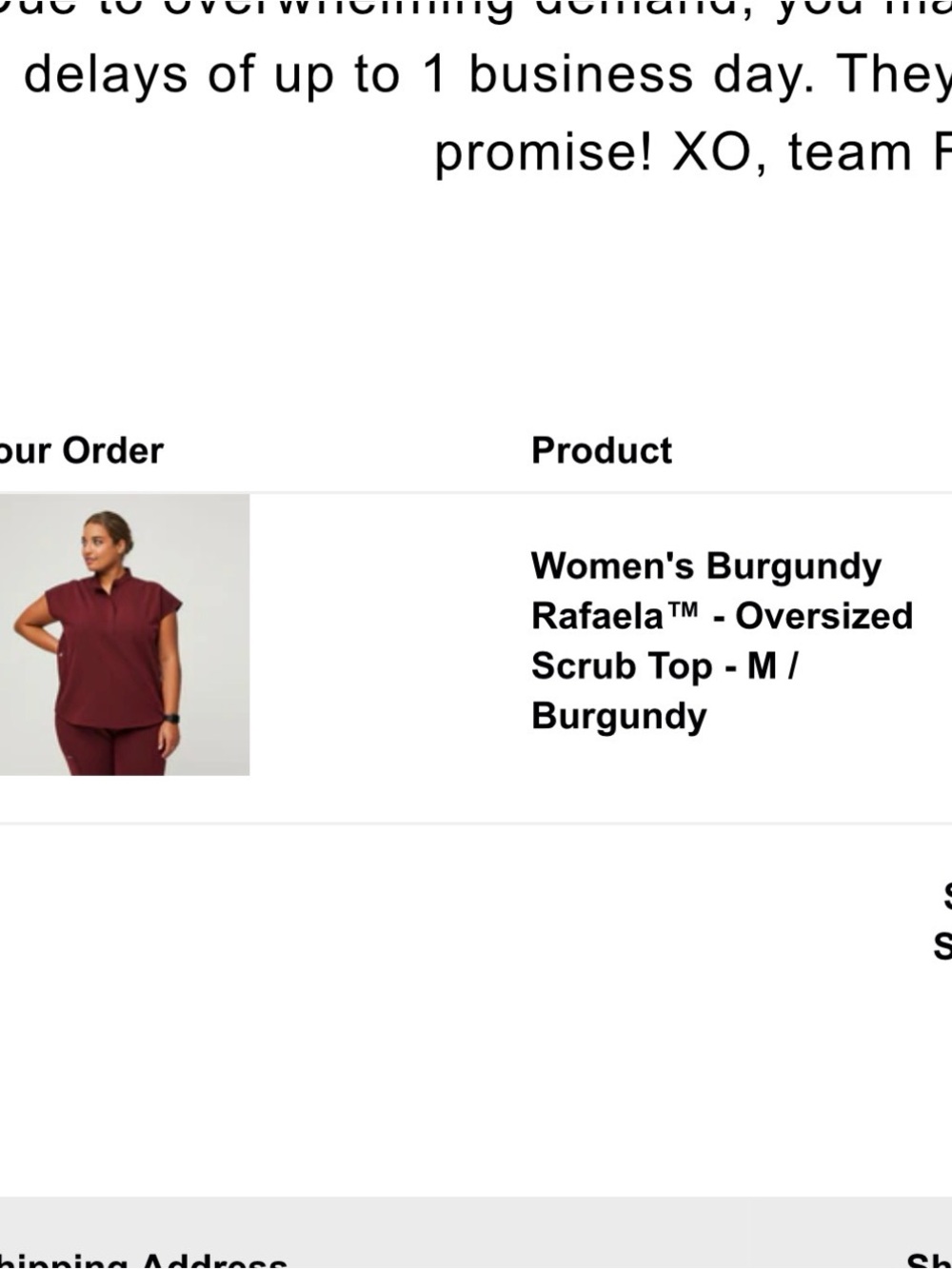 Figs Women's Maternity Scrub Set in Maroon, Navy & Teal (3 pairs + extra top) - Picture 4 of 5